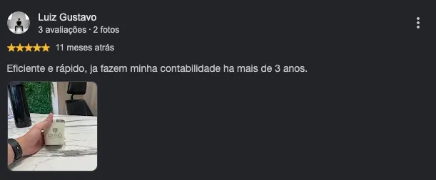 Avaliação de Luiz Gustavo no Google sobre a Reino Contabilidade